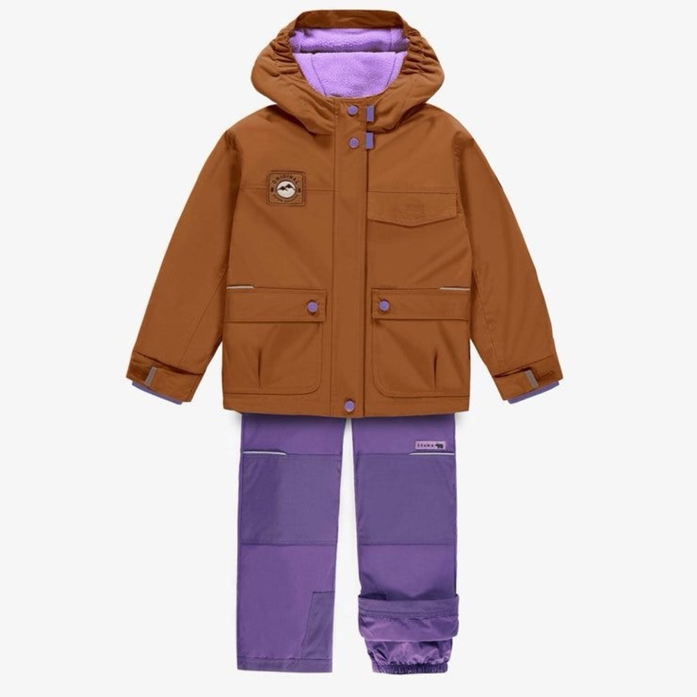 Souris Mini Snowsuit 3 in 1 copper-brown and purple size 8 (fits big like 10)